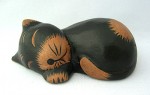木彫り眠り猫（黒）http://asianstyle-mao.com/